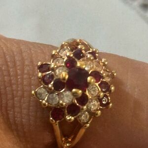 18KT Heavy Gold Electroplate Cocktail Ring